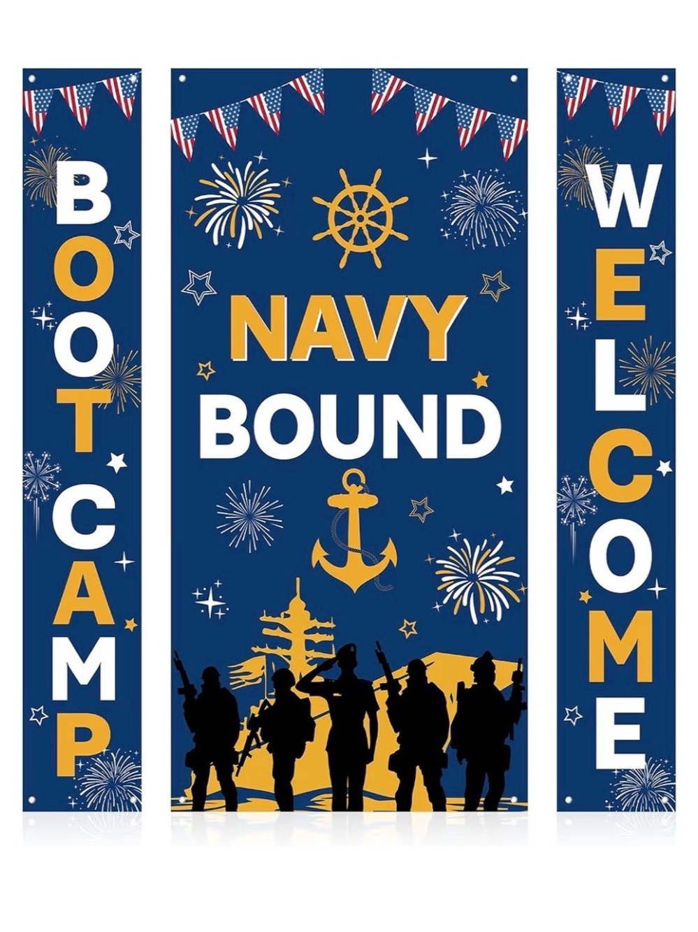Navy Bound Patriotic Bootcamp Welcome Banner Set
